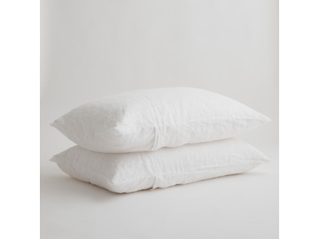 KING SIZE 100% Pure Linen White Pillowcase Set (2)