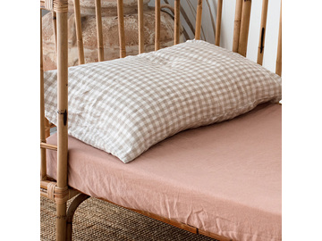 Clay French linen Cot Sheet