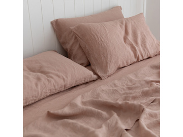 KING SIZE 100% Pure Linen Clay Pillowcase Set (2)