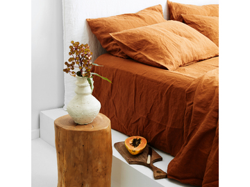 ochre coloured bedding